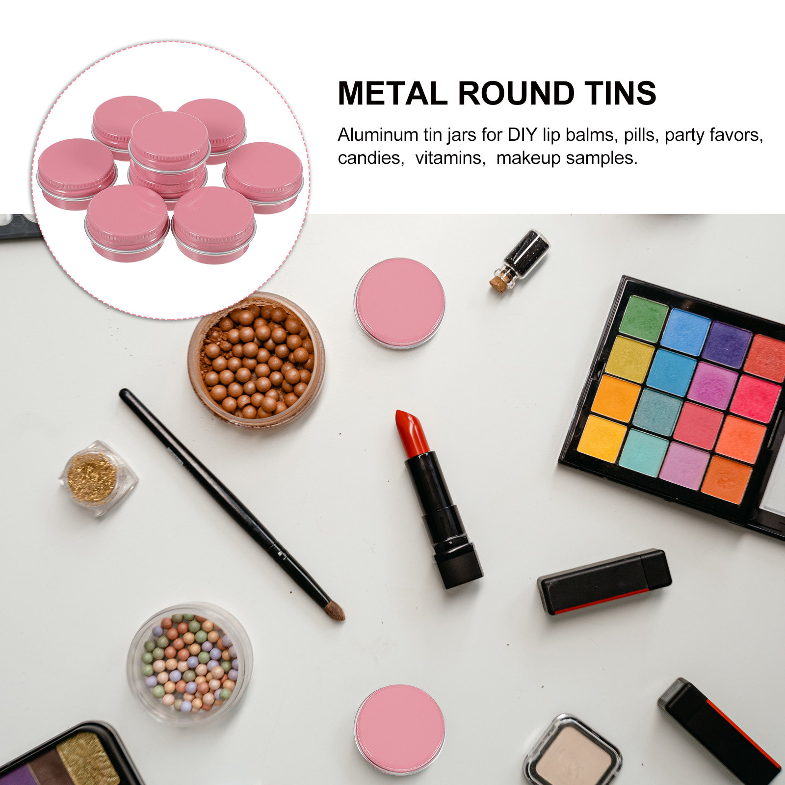 Lip Balm - 8 unidades de recipientes redondos de