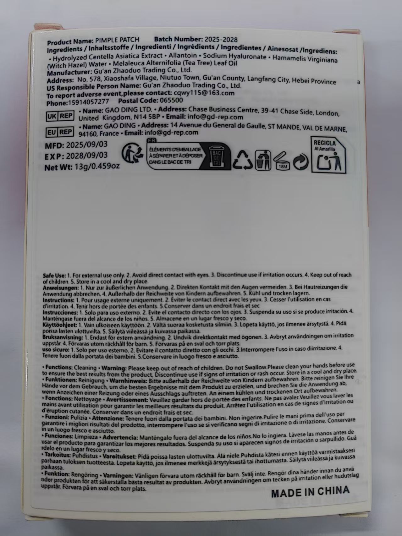 240 Parches para Granos en For - Skincare China reseña y precio