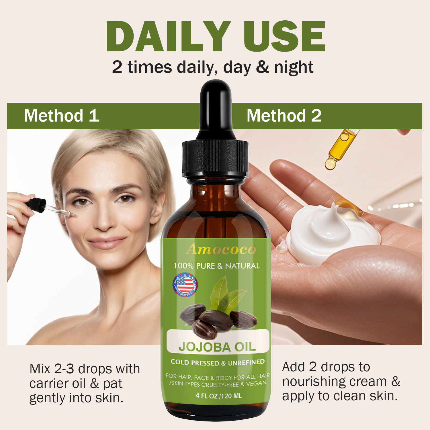 Amococo 2 piezas de aceite de  - Face Oil Rosehip reseña y precio